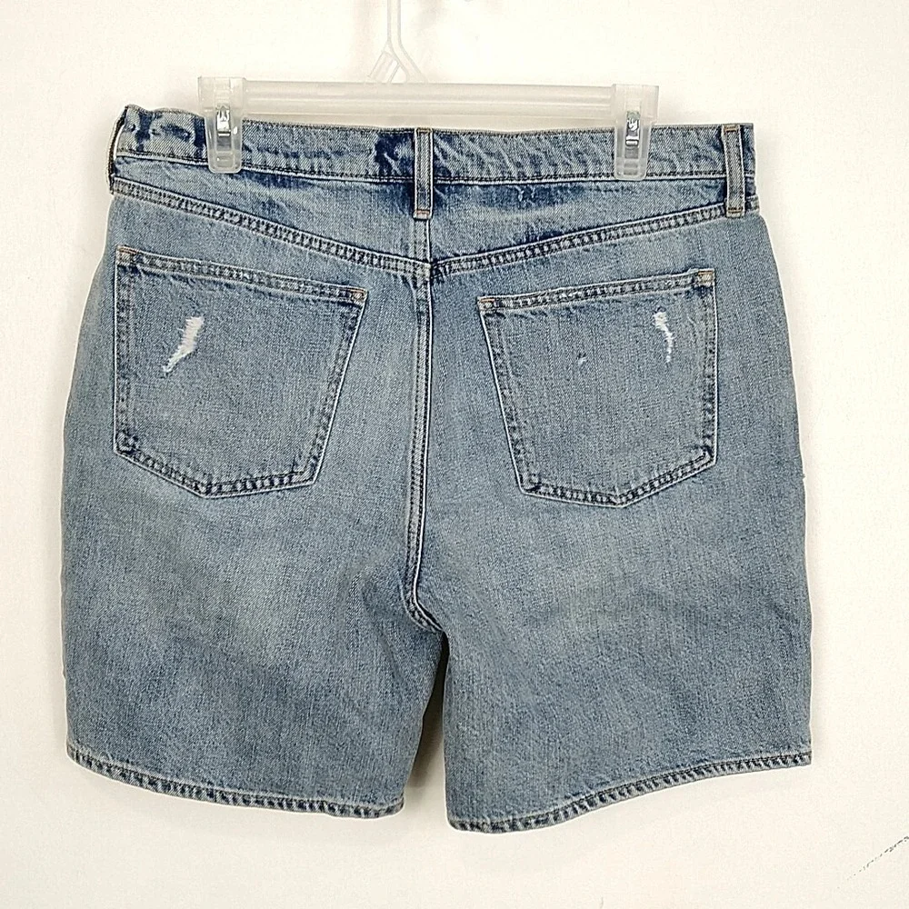 Gap Womens Denim Bermuda Shorts Size 30 Light Wash Distressed Casual Summer - Picture 3 of 7
